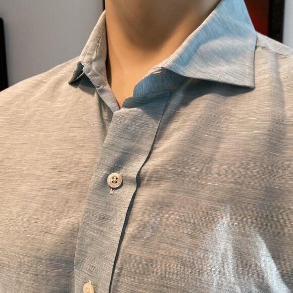 Ledbury Large Slim Fit Button Down Dress Shirt - Picture 2 of 6